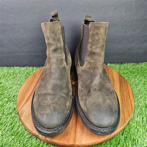 Thursday Boot Company Cavalier Chelsea Dark Olive Suede Leather Mens 9. ...