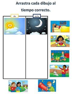 Ficha interactiva de El día y la noche para Prejardin. Puedes hacer los ...