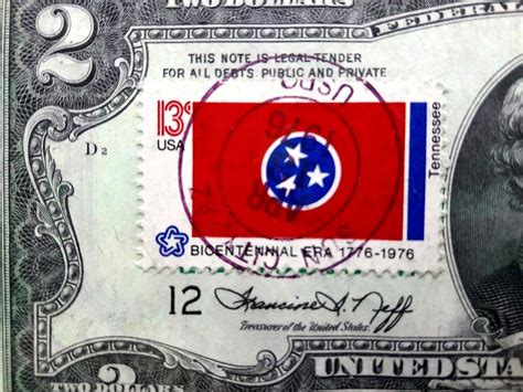 MONEY USA $2 DOLLARS 1976 FIRST STAMP CANCEL SUN CITY, AZ 85351 & DUCK ...