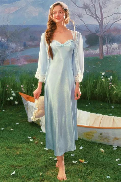 Blue Satin Cardigan Dress Set-Up – BellaModa