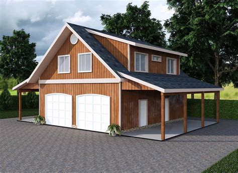 Garage w/Apartments with 2-Car, 1 Bedrm, 854 Sq Ft | Plan #132-1779