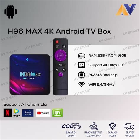 Jual H96 MAX Android TV Box 2GB 4GB RAM 16GB 32GB 64GB ROM 4K UHD Dual ...