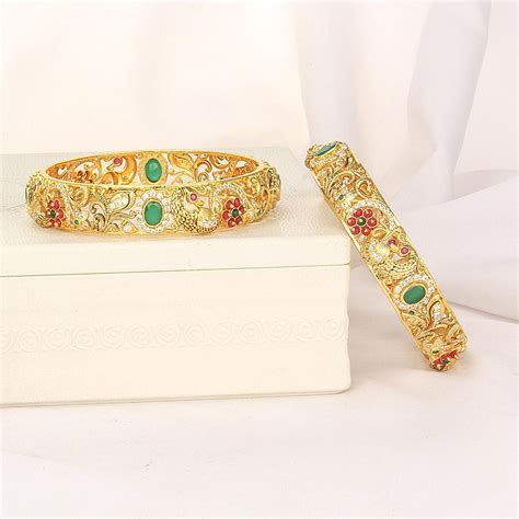 Glowing Pakshi Pair Bangles – The Amethyst Store