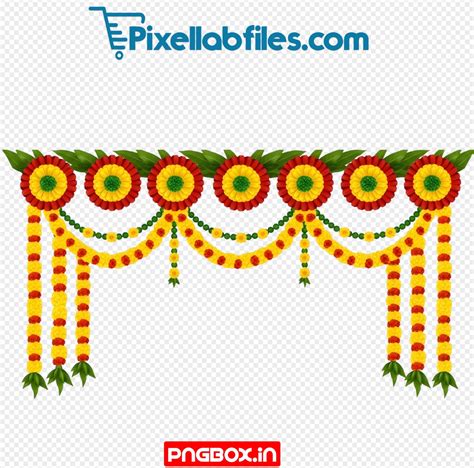 Flower Toran Png download | Toran Marigold Decoration Png Free Download