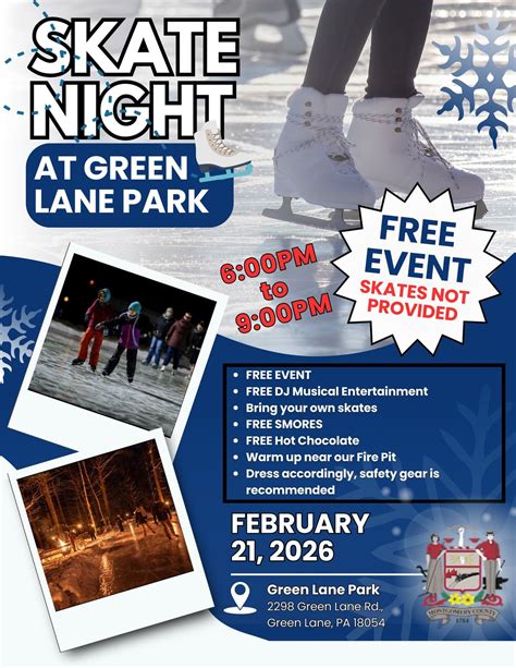 SKATE NIGHT at Green Lane Park, 2298 Green Lane Rd., Green Lane, PA ...