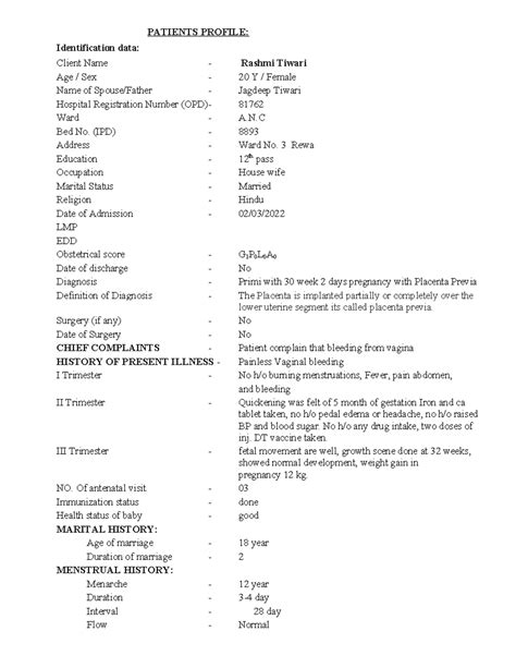 Case Presentation: Placenta Previa - 1 (Final Exam) - Studocu
