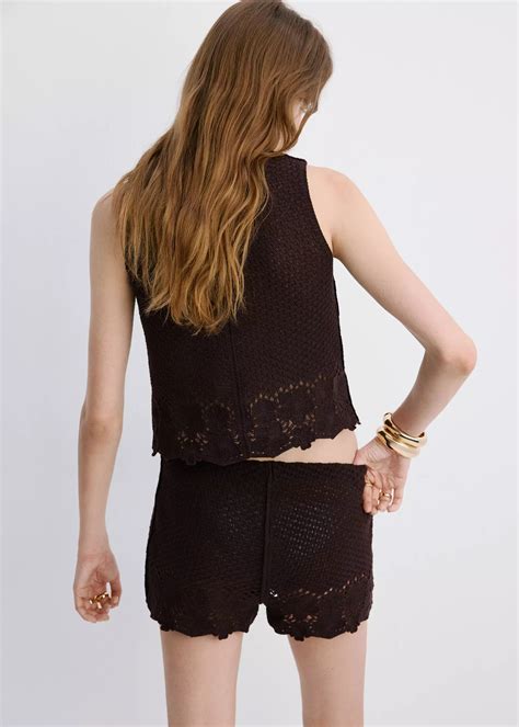 Crochet cotton gilet - Women | MANGO Canada