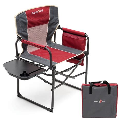 "Sunnyfeel Compact Camping Director Chair, Folding Chair with Side ...