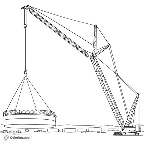 Industrial Crane Lifting Heavy Load - Coloring.app