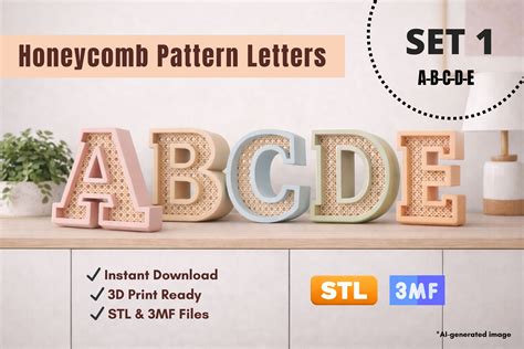 Honeycomb Pattern Letters · Creative Fabrica