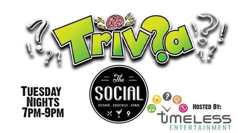 Trivia at The Social! 🍔 Eat . 🍺Drink . 🏆Play , 5650 Main St., New Port ...