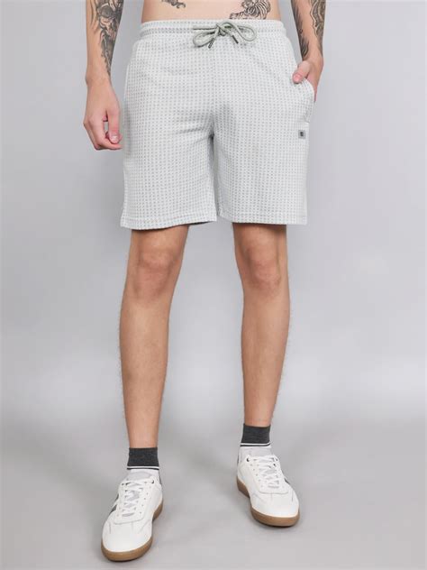 Buy Men Green Jacquard Regular Fit Bermuda Online in India - Monte Carlo