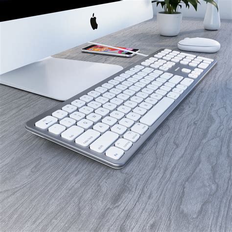 Macally Premium USB Keyboard for Mac with Built-In USB Hub - Aluminum ...