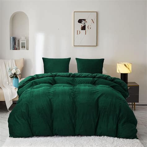 Sedefen Green Velvet Duvet Cover Set - Luxury Crystal Velvet Winter ...