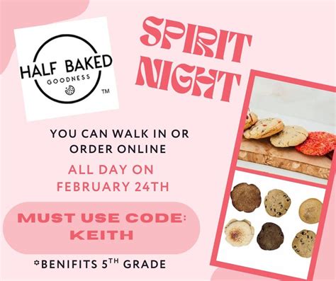 Half Baked Cookies - Spirit Night, 20550 Fairfield Green, Cypress, TX ...
