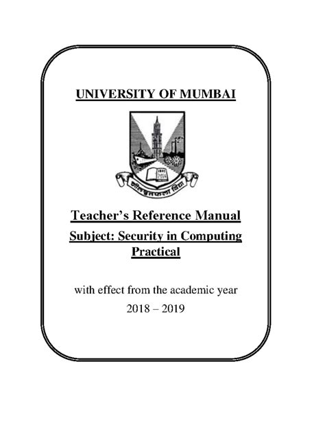 UNIVERSITY OF MUMBAI SCManual: Security in Computing Practical 2018 ...