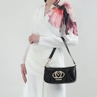 Buy Love Moschino Women Black Embossed Quilted Small Shoulder Bag for ...