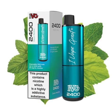 IVG 20mg 2400 Puffs 4 in 1 Classic Menthol Disposable vape | VapeStore