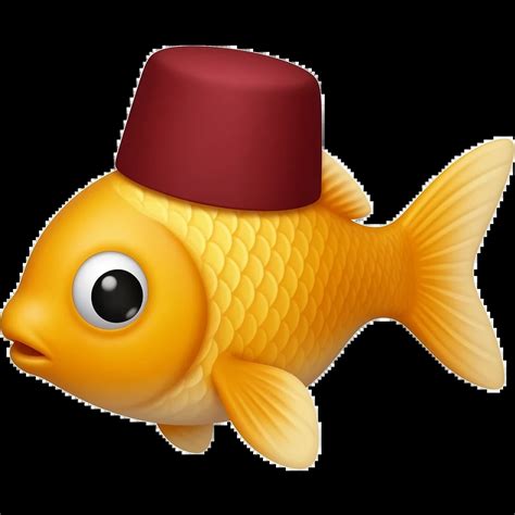 Fish wearing a fez hat emoji | AI Emoji Generator