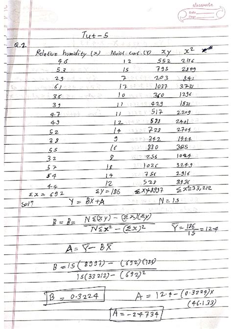 Tut 4 & 5 Solutions - Statistical Analysis and Regression Techniques ...