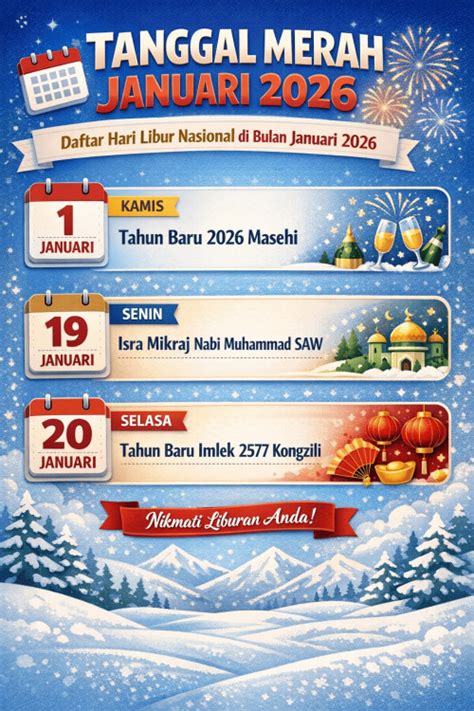 Tanggal Merah Januari 2026, Ini Daftar Hari Libur Nasional yang Perlu ...