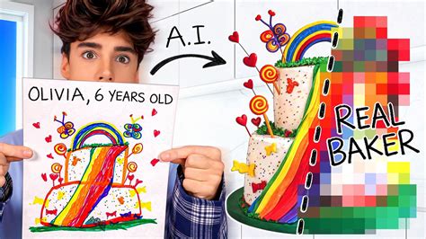 We compare chaotic children's cake drawings from AI and humans