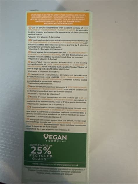 Garnier Vitamin C Face Serum Anti-Dark Spots Brightening, 3.5% 30ml ...