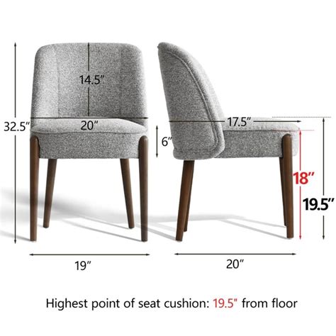 Maison Boucle Set of 4 Gray Boucle Upholstered Dining Chairs with Thick ...