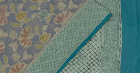 Vaanya Banaras Georgette Jaal Grey Saree | Kankatala