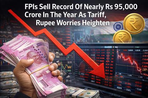 FPIs sell record of nearly Rs 95,000 crore in the year as tariff, rupee ...
