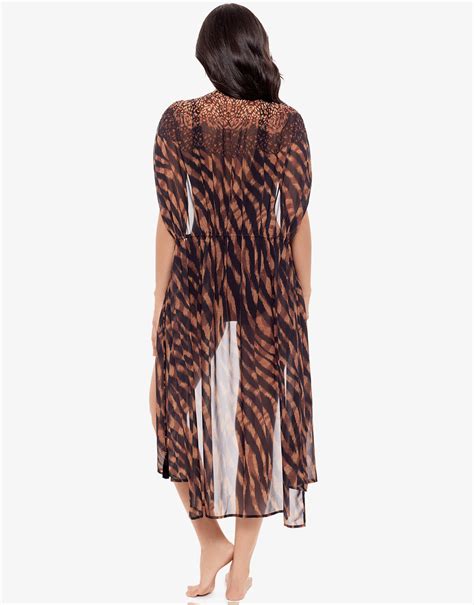 Raya De Safari Beaded Kimono - Black Brown – Simply Beach UK