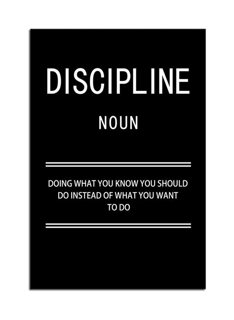 Discipline Noun Wall Art - Definition Quote Print on Canvas ...