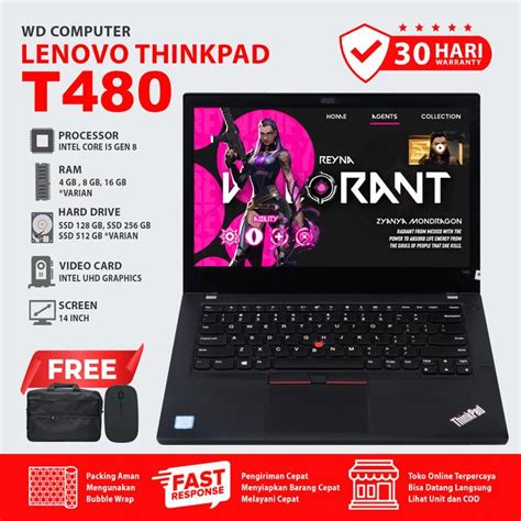 Promo Lenovo Thinkpad T480 Intel Core i5 Gen 7 RAM 32GB SSD 1TB NVMe ...