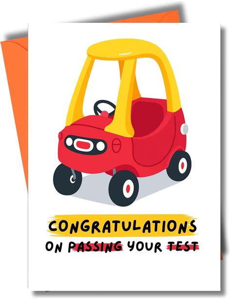 Funny Driving Test Congratulations Card Range for Him or Her, Cheeky ...