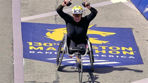 Marcel Hug secures ninth Boston Marathon wheelchair title, Eden Rainbow ...