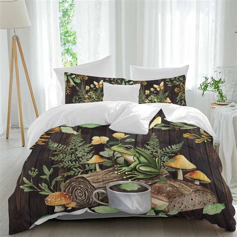 3 Piece Green Frog Duvet Cover Set Queen Size,Microfiber Comforter ...