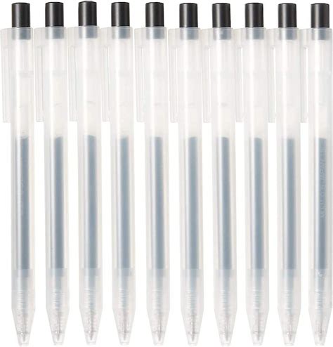Amazon.com: Muji Smooth Gel Ink Ballpoint Pen Knock Type 10-Pieces Set ...