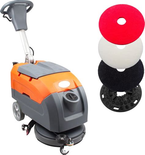 SUNMAX 17" Walk-Behind Floor Scrubber Machine, 19,000 Ft²/H, 2.5-Hour ...