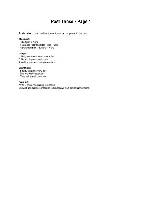 Estar Preterite Tense