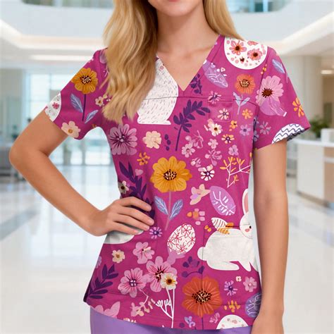 Bbyeadc Easter Plus Size Short Sleeve T-Shirts for Women Rabbit Graphic ...