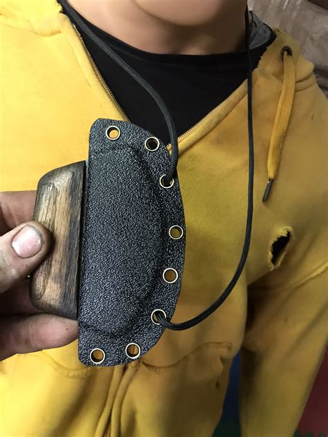 Hand Forged Native Alaskan Inuit Greenland Ulu Knife with Neck Sheath