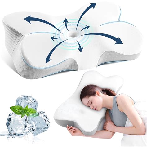 KAIPARA Cervical Neck Pillow for Neck Pain Relief & Side Back Sleeping - Contour Memory Foam ...