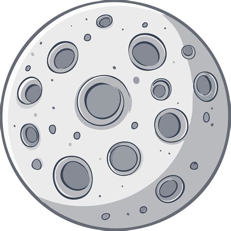 Cartoon illustration of the moon with craters and a gray outline 74692667 Vector Art at Vecteezy