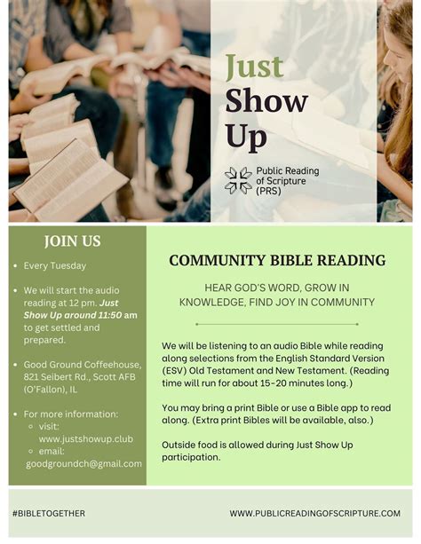 Just Show Up: Community Bible Reading, 821 Seibert Rd, O'Fallon, IL ...