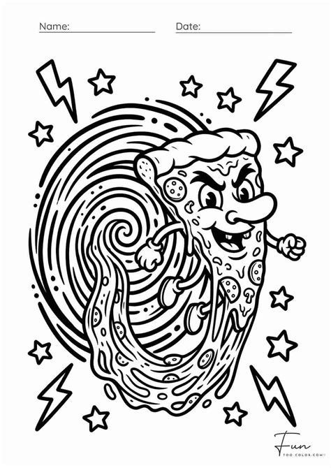 Big nose haunted man pizza slice - FunTooColor