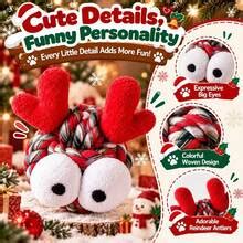 2 Peças Brinquedos de Tricô para Animais de Estimação de Natal, Veado ...