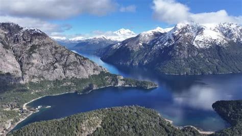 Aerial Mountain Lake Landscape in Patagonia on Sunny Day, Nature Stock ...