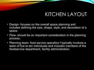 Kitchen Design & layout foe hospitality industry | PPTX