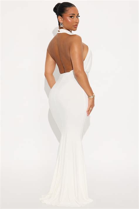 Leia Backless Maxi Dress - Off White | Fashion Nova