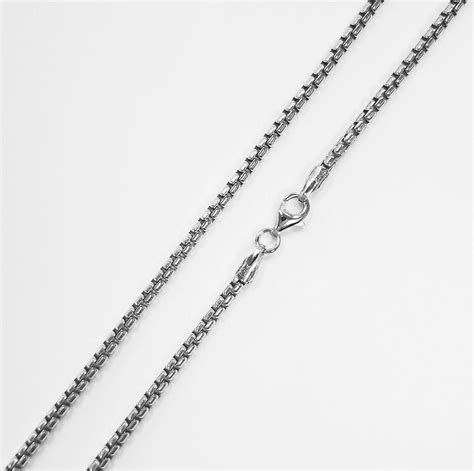 Italian Sterling Silver Rhodium Plated Round Box Chain - Etsy
